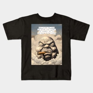 Puff Sumo: Don’t Blame the Clown for Acting Like a Clown. Ask Yourself Why You Keep Going to the Circus  on a Dark Background Kids T-Shirt